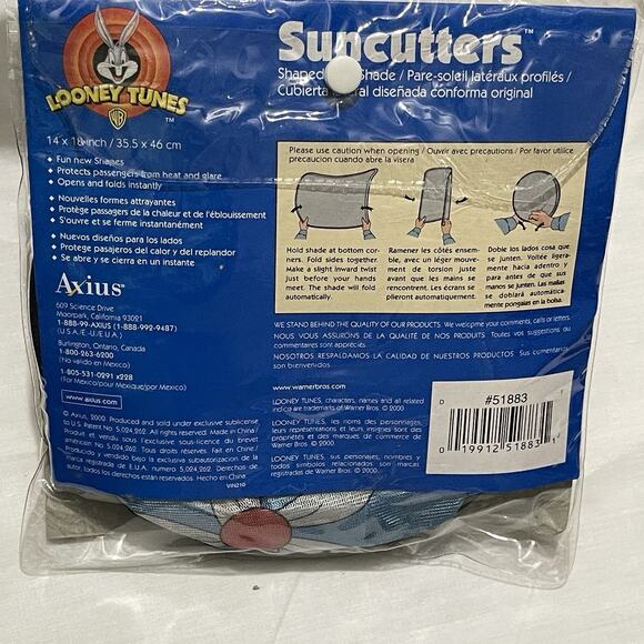 Vintage 2000 Tweety Bird Suncutters Car Window Sunshade Shaped New Old Stock - Picture 2 of 8